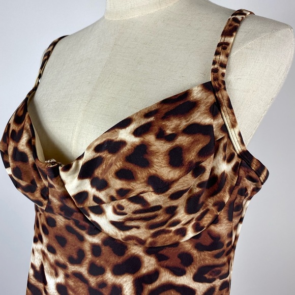 90s Newport News Leopard Underwire One Piece 16W - Picture 2 of 10
